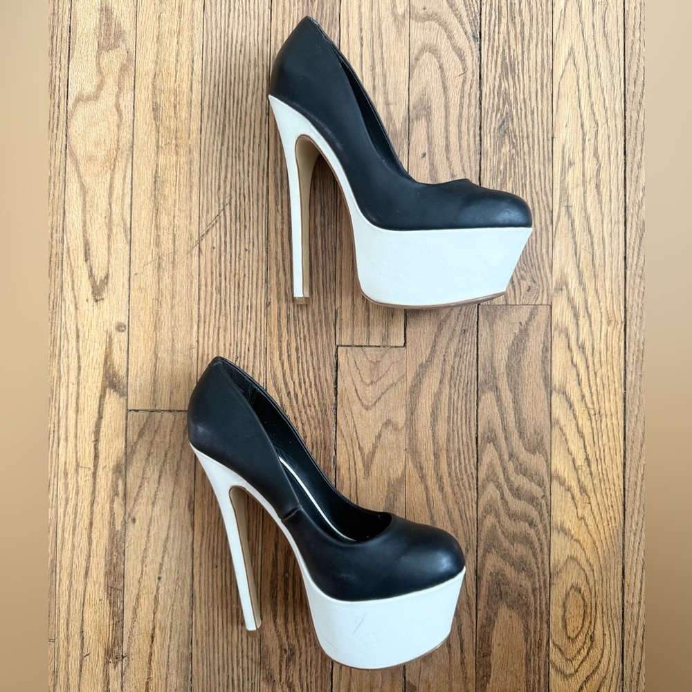 SOLD Call It Spring Platform Black and White High Heels